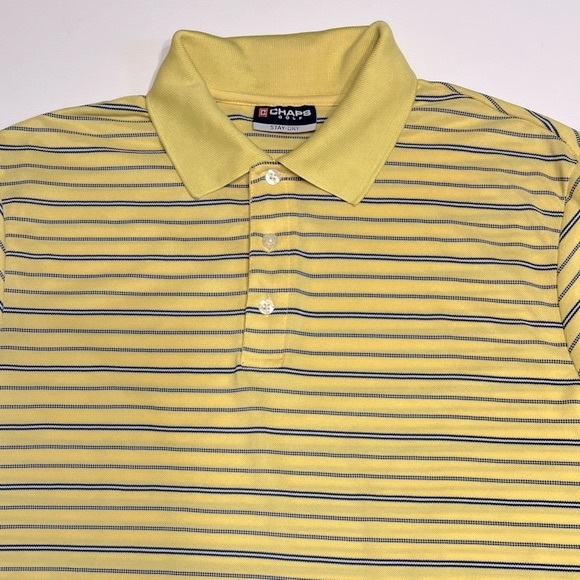 Bundle/Set 2 Chaps Golf Stay-Dry Men’s Stripped Short Sleeve Athletic Polo Shirt - Picture 10 of 15